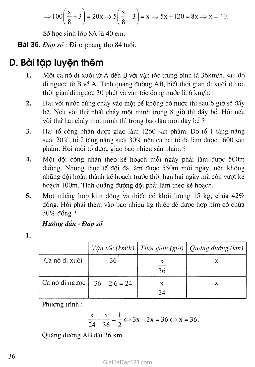 Bài 6. Giải bài toán bằng cách lập phương trình trang 4