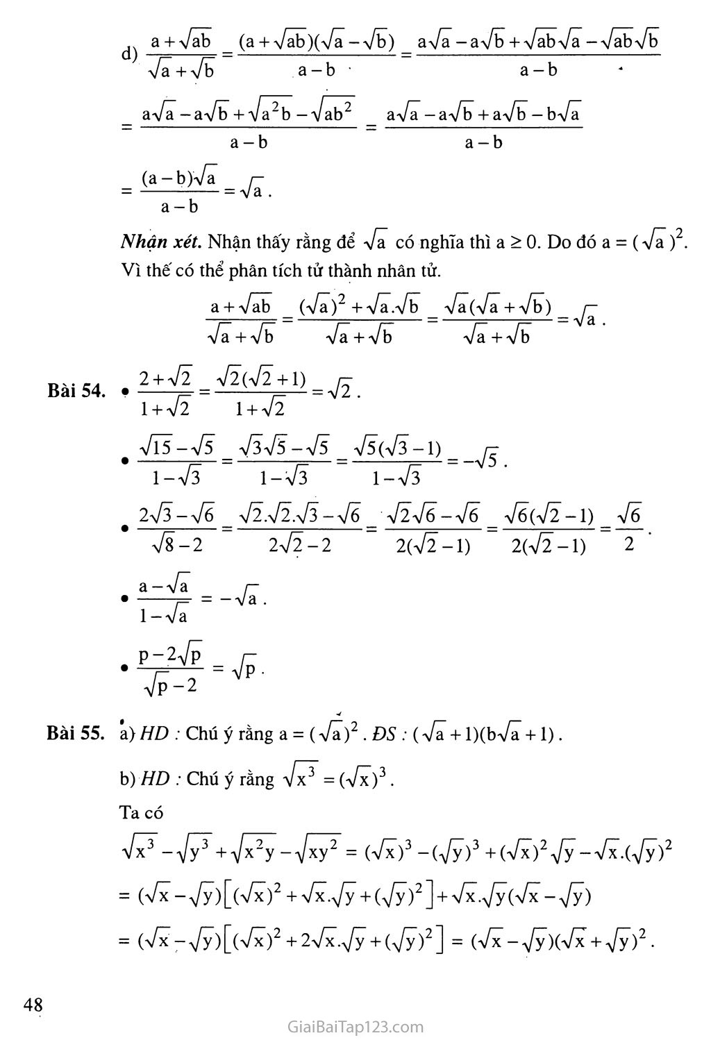 Bài 7. Biến đổi đơn giản biểu thức chứa căn thức bậc hai (tiếp theo) trang 7