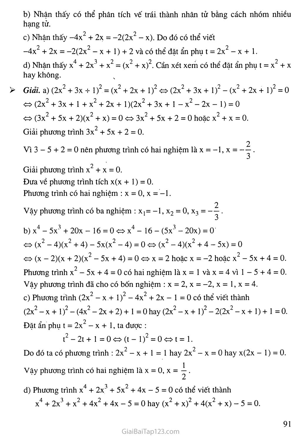 Bài 7. Phương trình quy về phương trình bậc hai trang 5