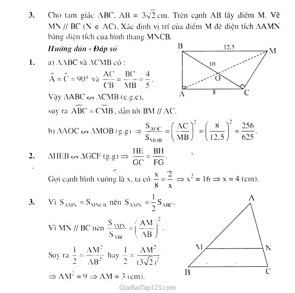 Bài 8. Các trường hợp đồng dạng của tam giác vuông trang 5