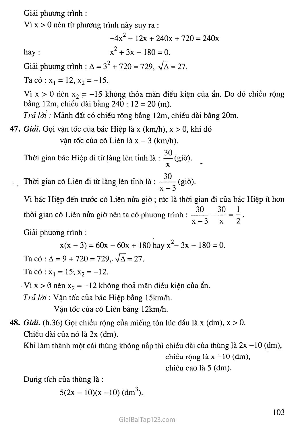 Bài 8. Giải bài toán bằng cách lập phương trình trang 5