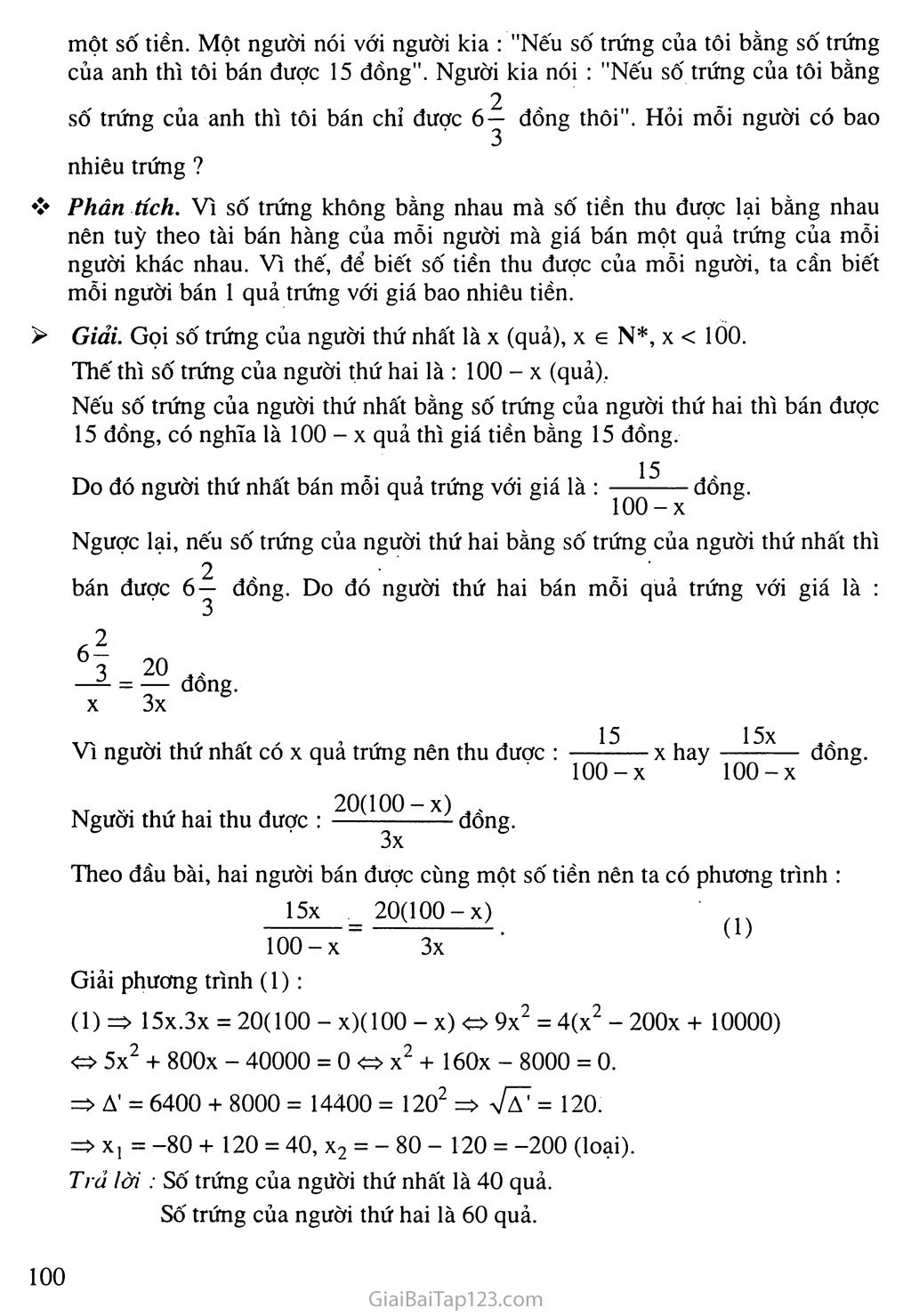 Bài 8. Giải bài toán bằng cách lập phương trình trang 2