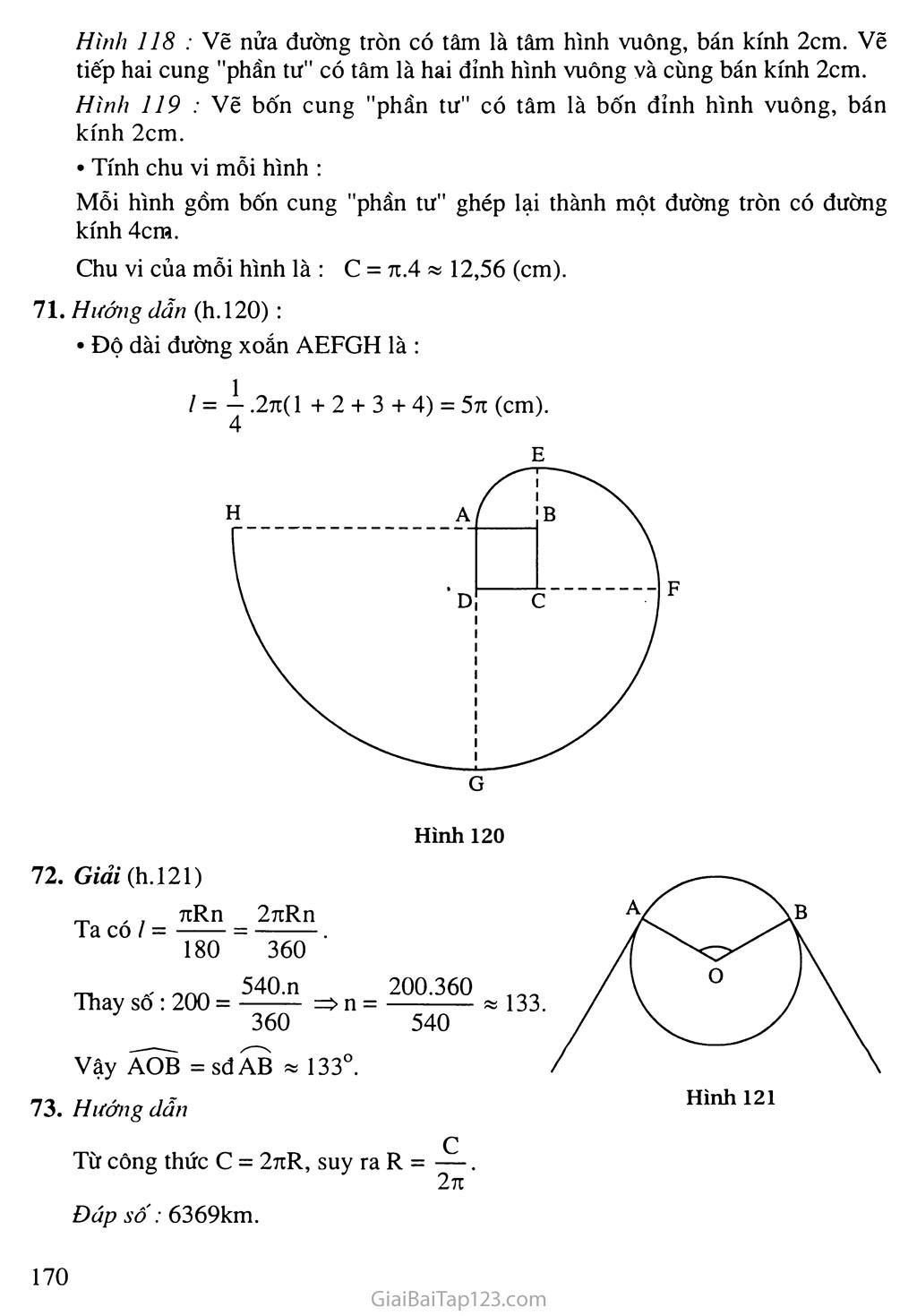 Bài 9. Độ dài đường tròn, cung tròn trang 4