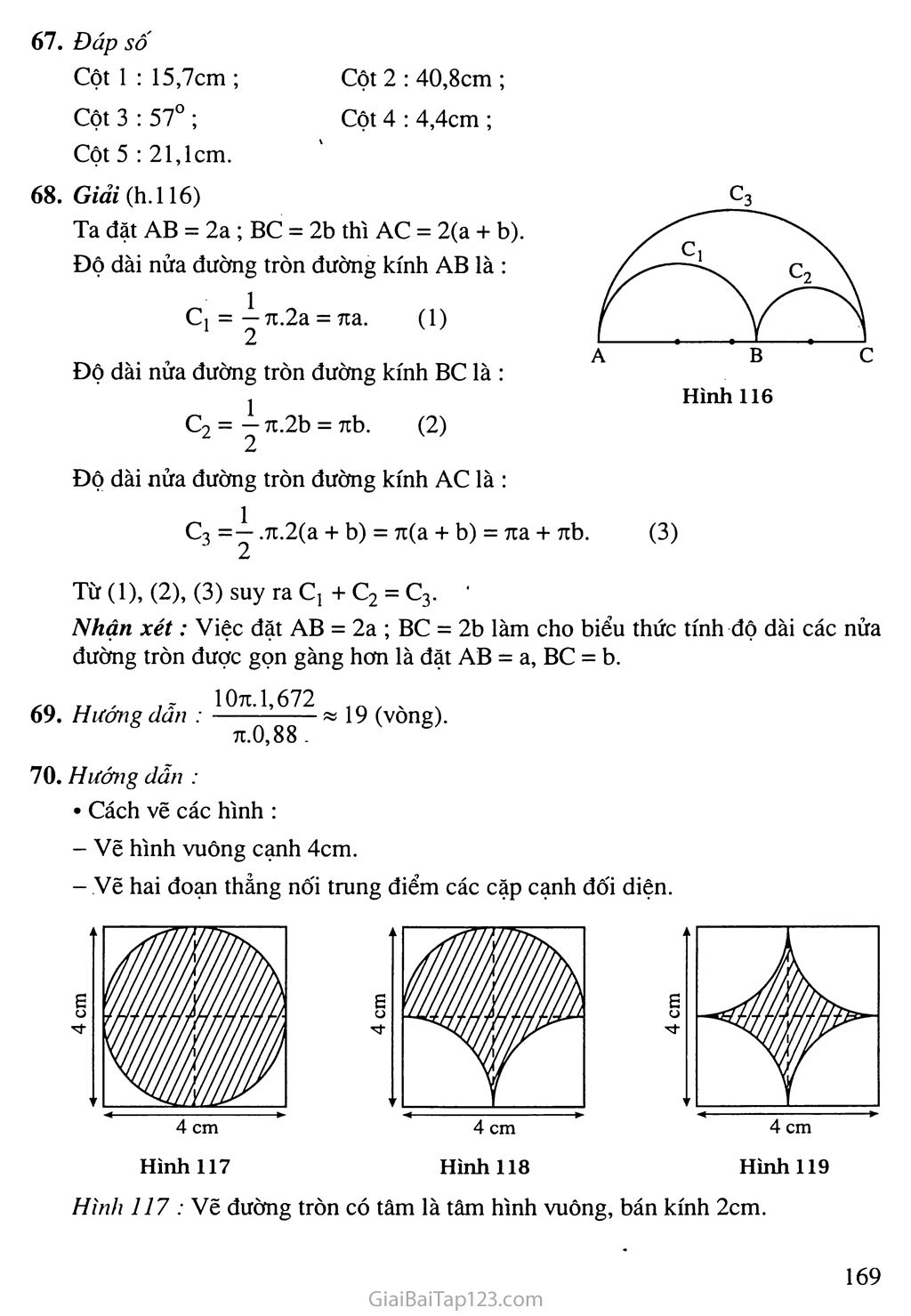 Giải toán 9 Bài 9. Độ dài đường tròn, cung tròn