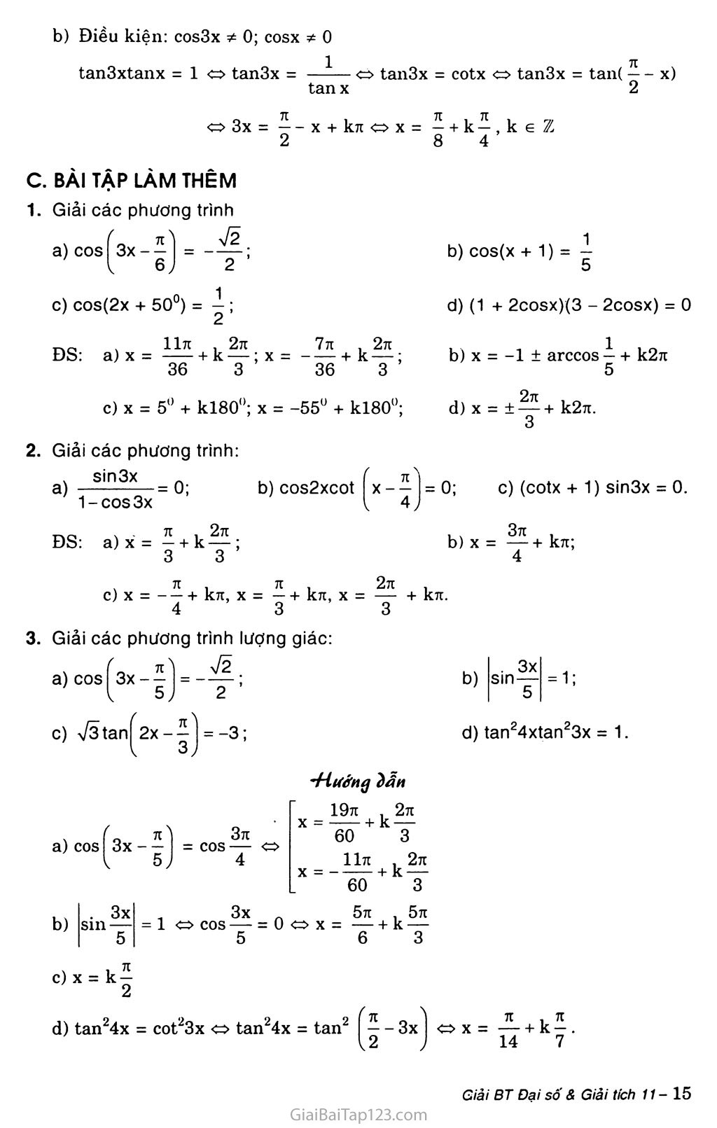 Bài 2. Phương trình lượng giác cơ bản trang 4