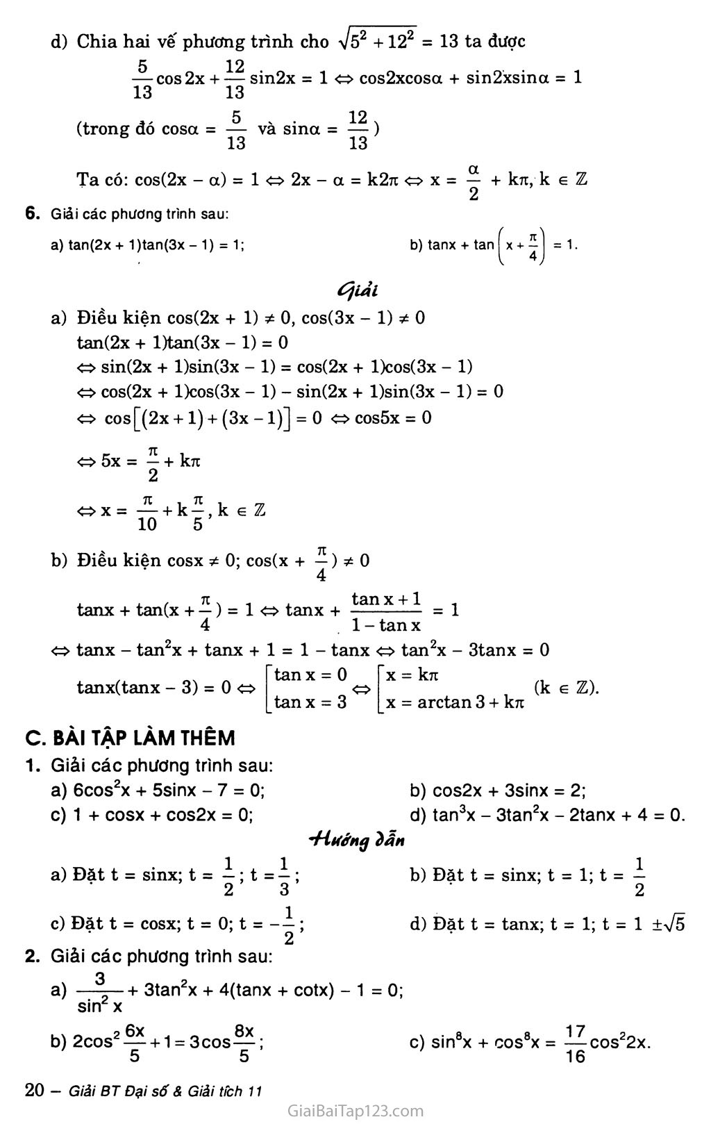 Bài 3. Một số phương trình lượng giác thường gặp trang 5