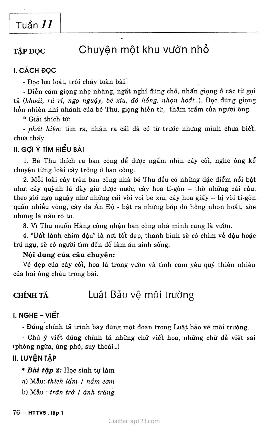 Tuần 11. Giữ lấy màu xanh trang 1