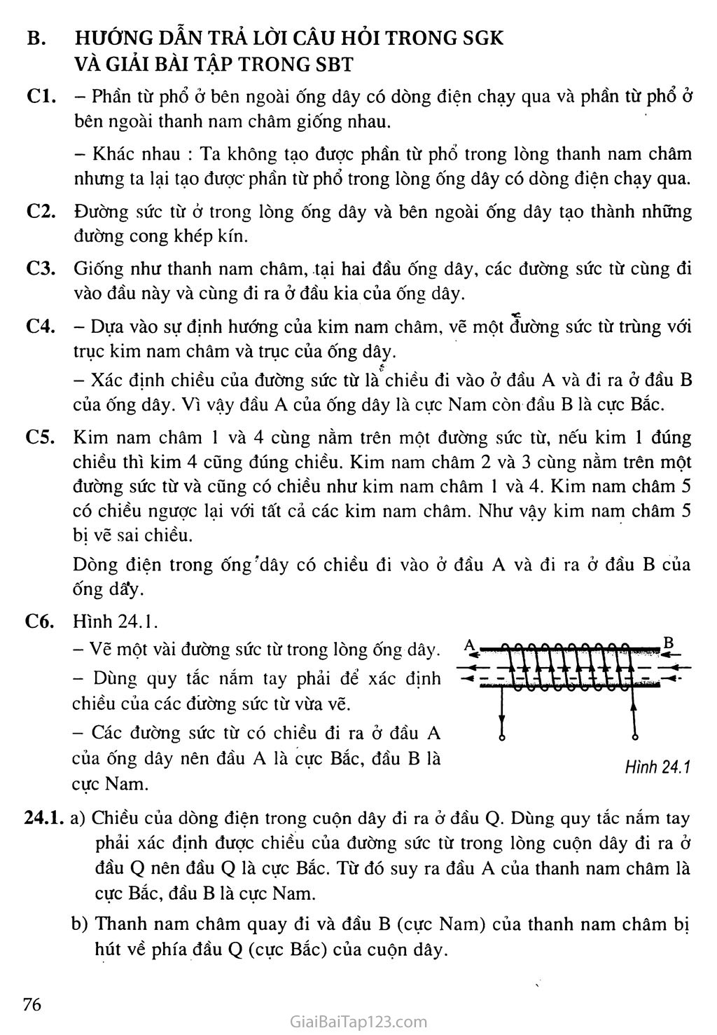 Bài 24: Từ trường của ống dây có dòng điện chạy qua trang 2