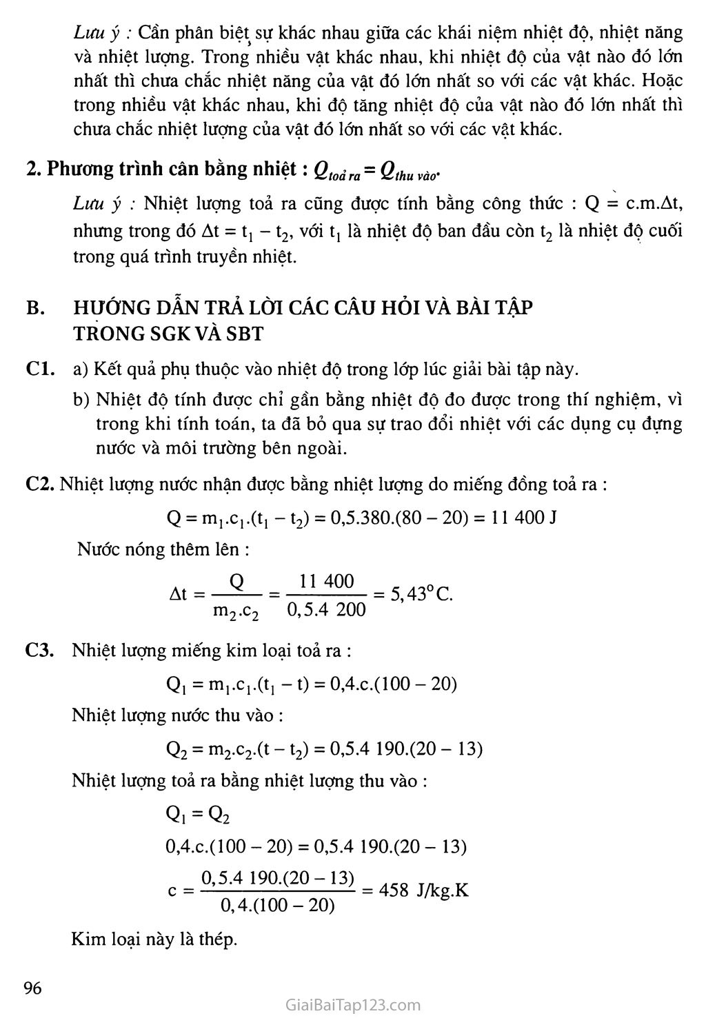 Bài 25: Phương trình cân bằng nhiệt trang 2