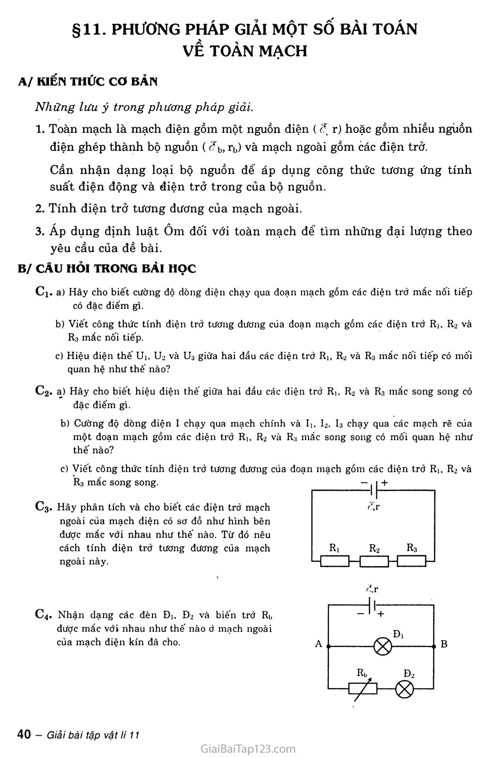 Bài 11: Phương pháp giải một số bài toán về toàn mạch trang 1