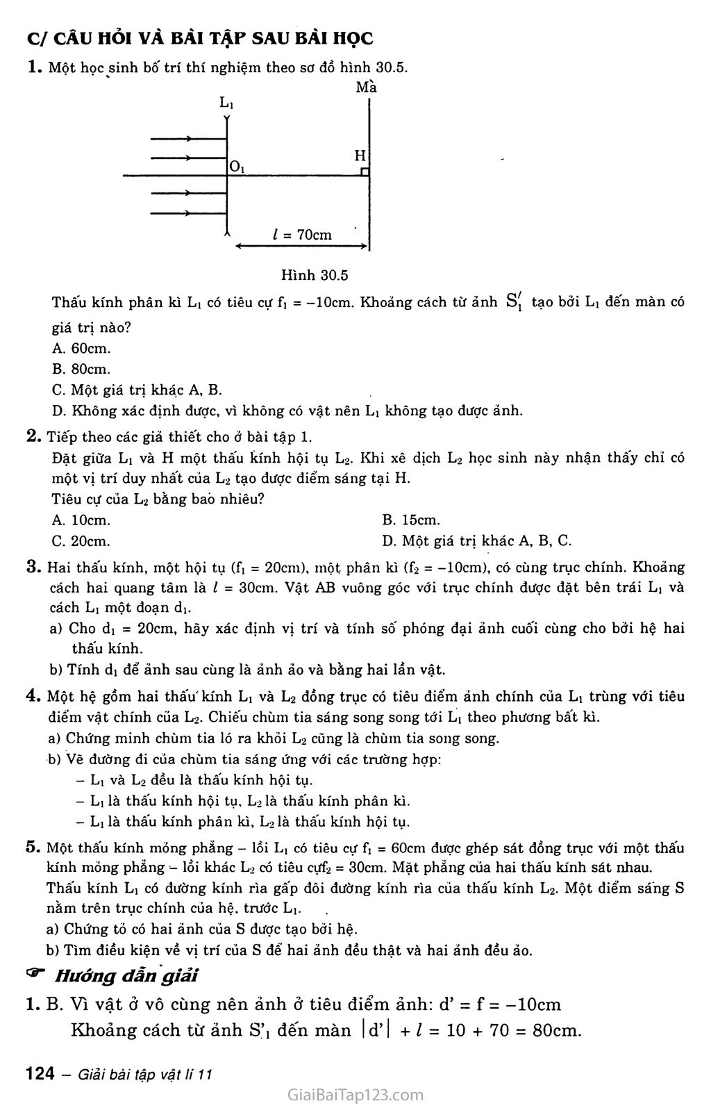 Bài 30: Giải bài toán về hệ thấu kính trang 3