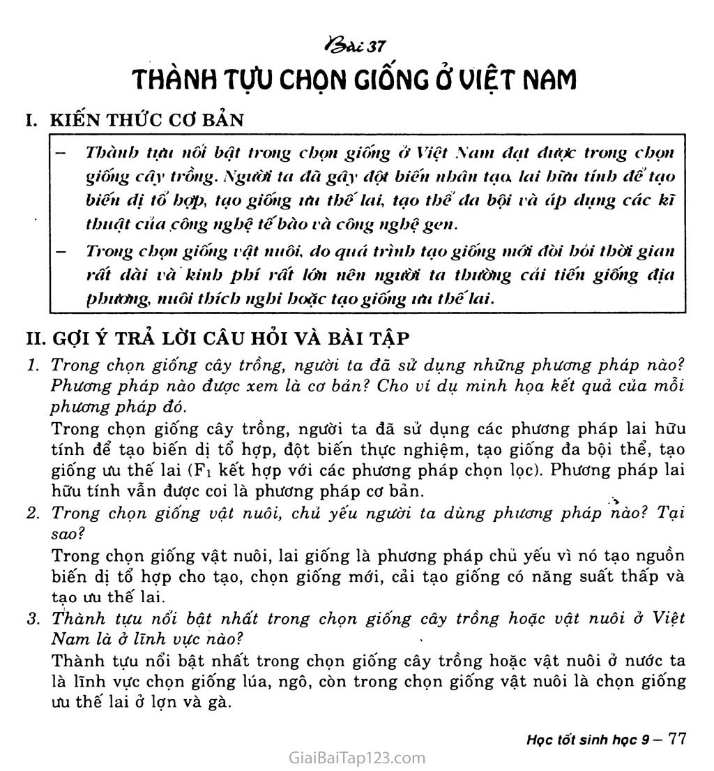 Bài 37. Thành tựu chọn giống ở Việt Nam trang 1