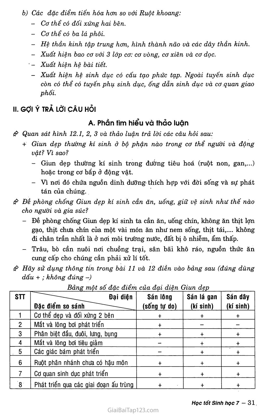 Bài 12: Một số giun dẹp khác và đặc điểm chung của ngành Giun dẹp trang 3