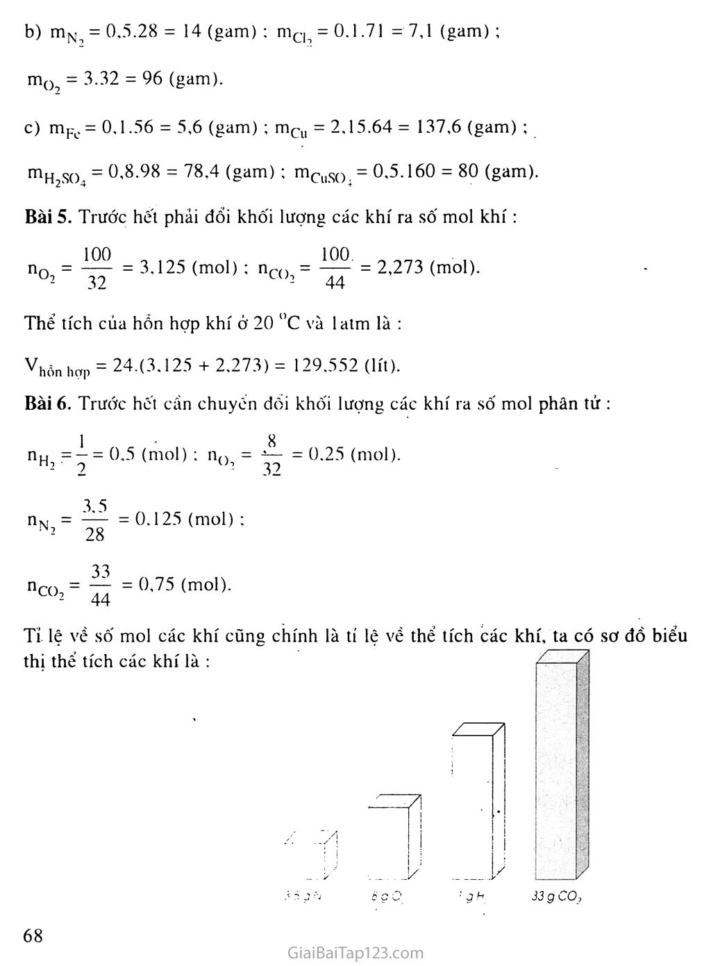 Bài 19: Chuyển đổi giữa khối lượng, thể tích và lượng chất trang 3