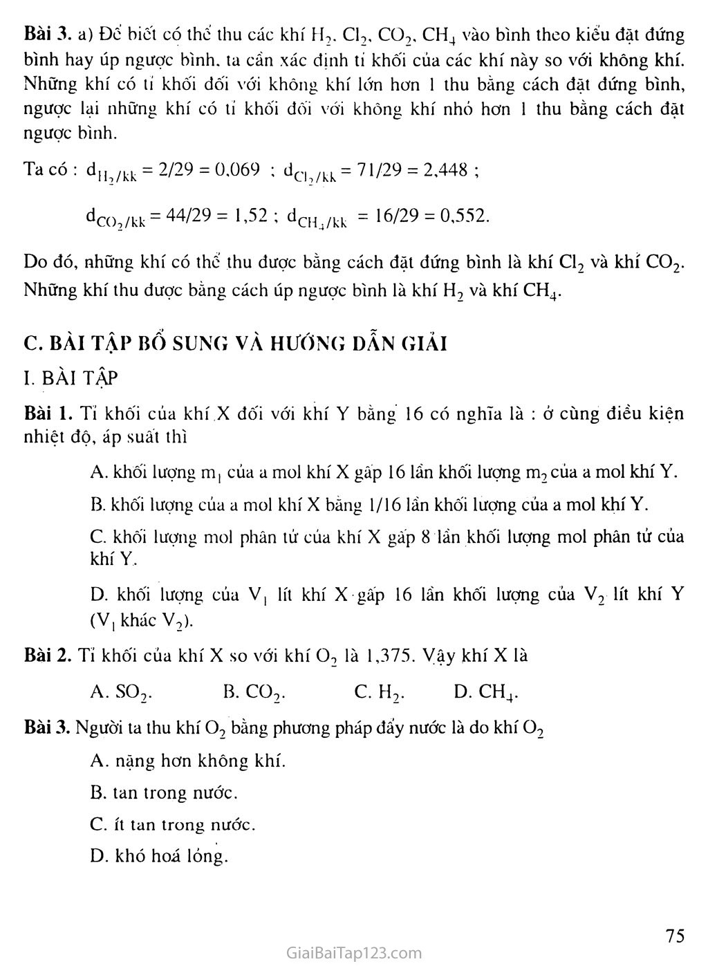 Bài 20: Tỉ khối của chất khí trang 3