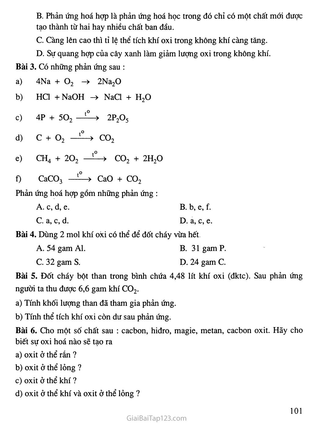 Bài 25: Sự oxi hóa - Phản ứng hóa hợp - Ứng dụng của oxi trang 3