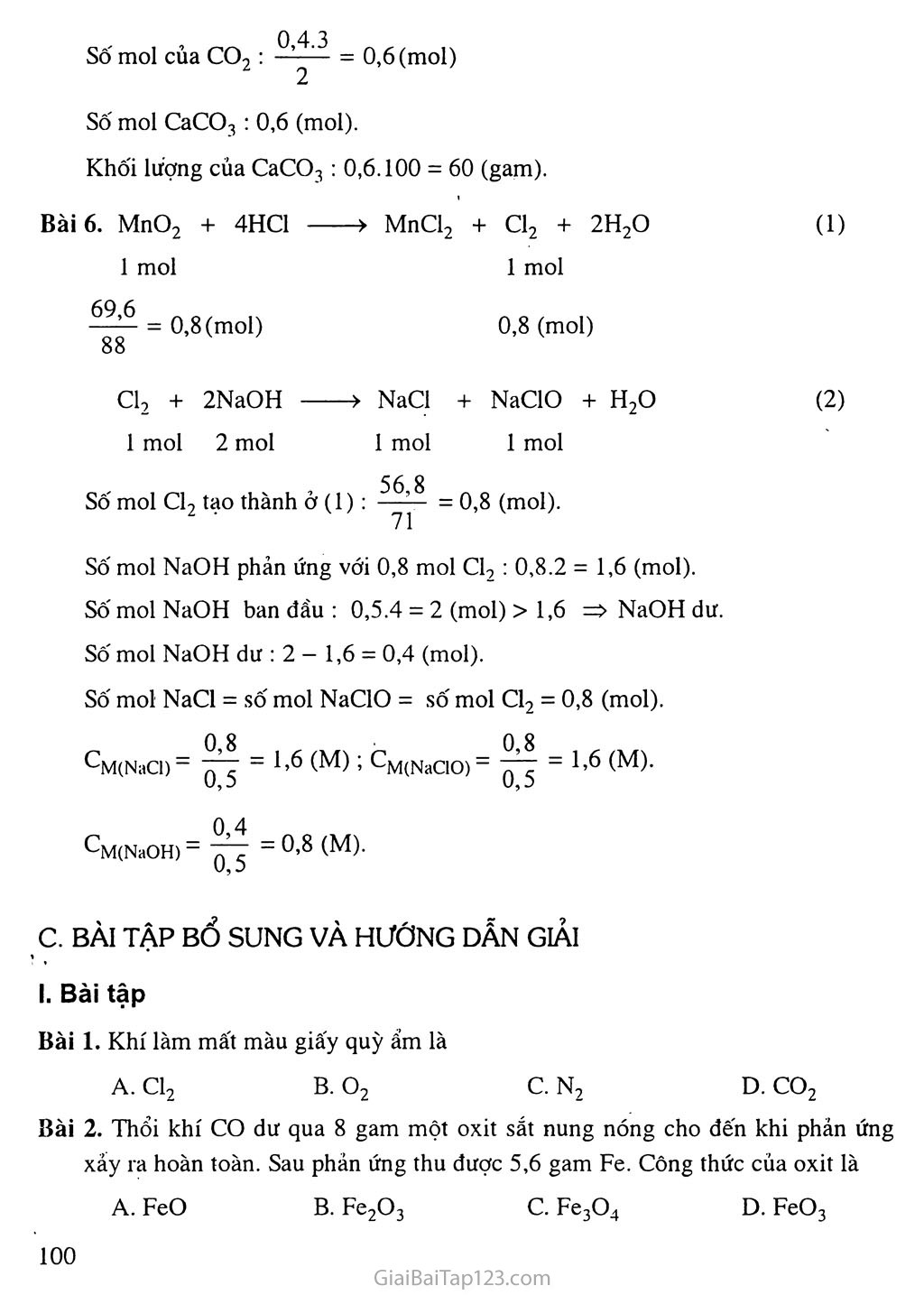 Bài 32: Luyện tập chương 3: Phi kim - Sơ lược về bảng tuần hoàn các nguyên tố hóa học trang 2