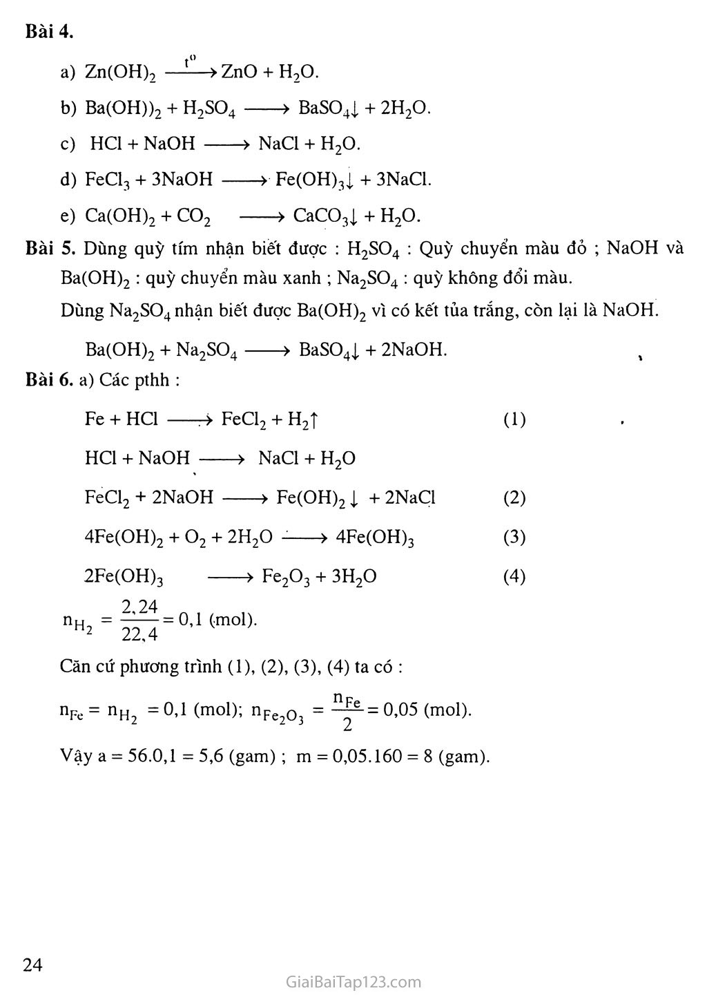 Bài 7: Tính chất hóa học của bazơ trang 4