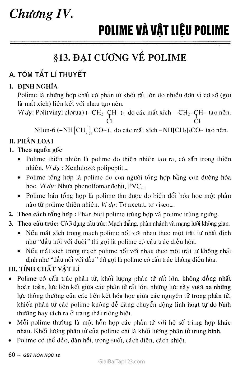 Bài 13: Đại cương về polime trang 1