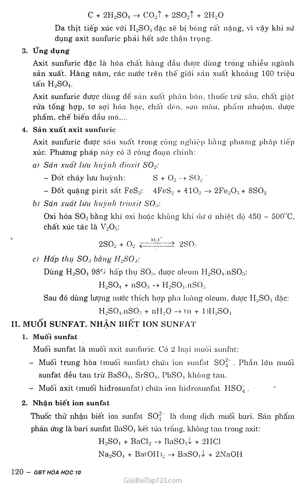 Bài 33: Axit sunfuric - Muối sunfat trang 2