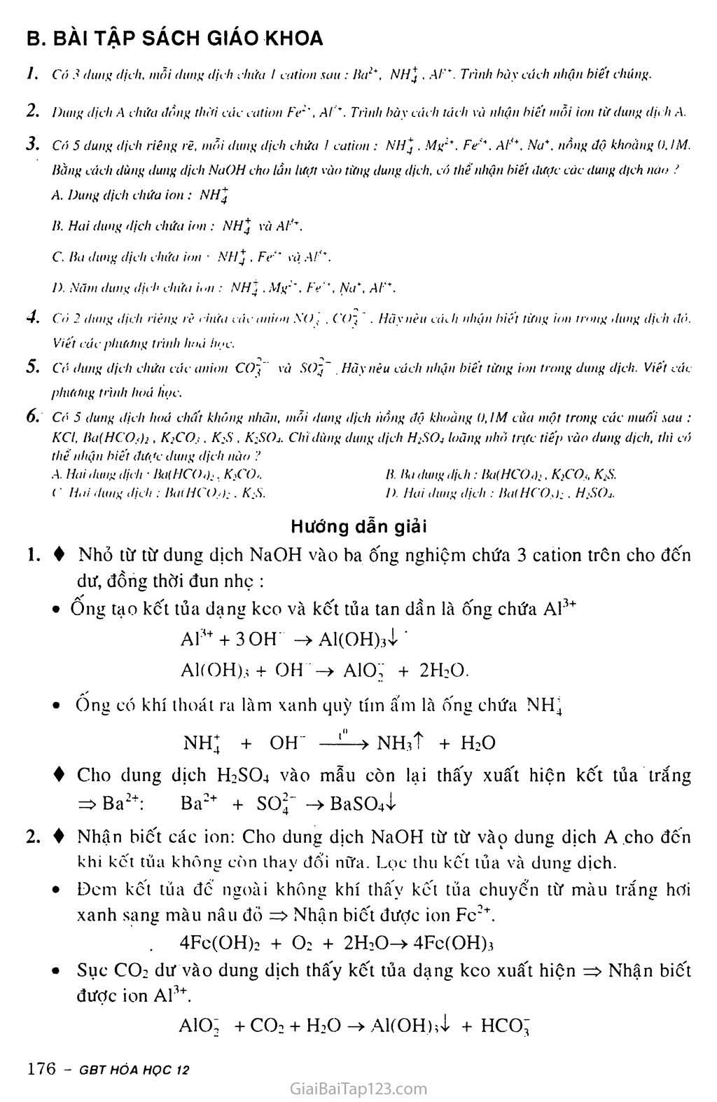 Bài 40: Nhận biết một số ion trong dunng dịch trang 4