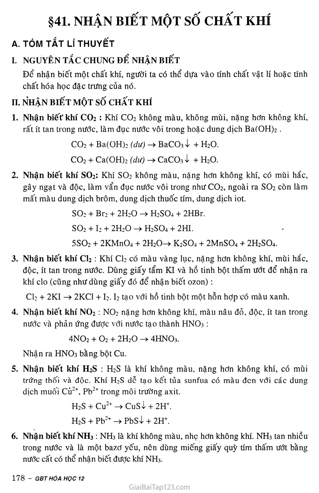 Bài 41: Nhận biết một số chất khí trang 1