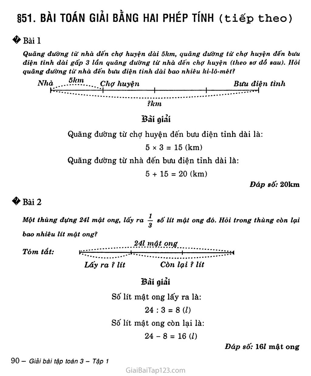 Bài toán giải bằng hai phép tính (tiếp theo) trang 1