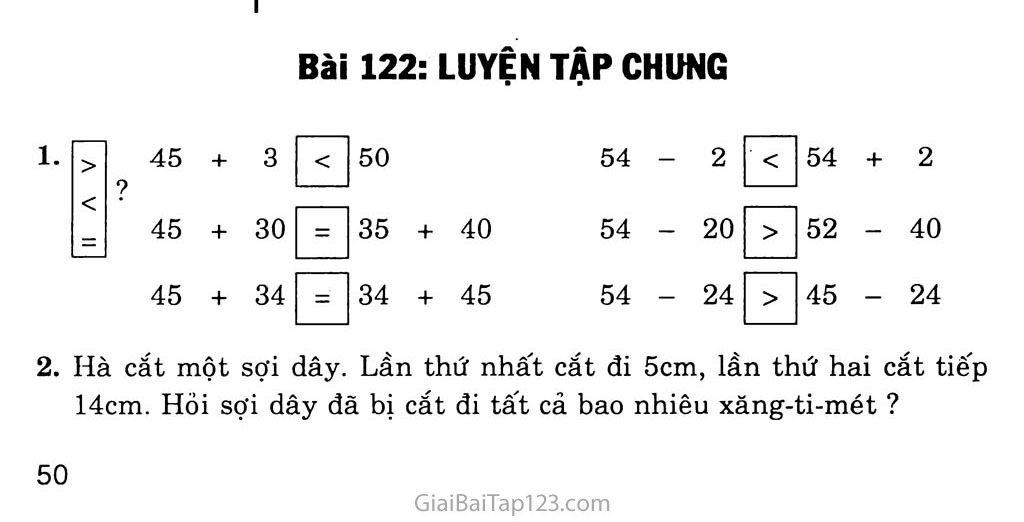 Bài 122: Luyện tập chung trang 1