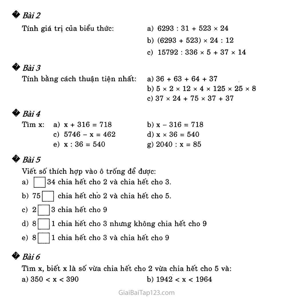 Bài 157: Ôn tập về các phép tính với số tự nhiên (tiếp theo) trang 3