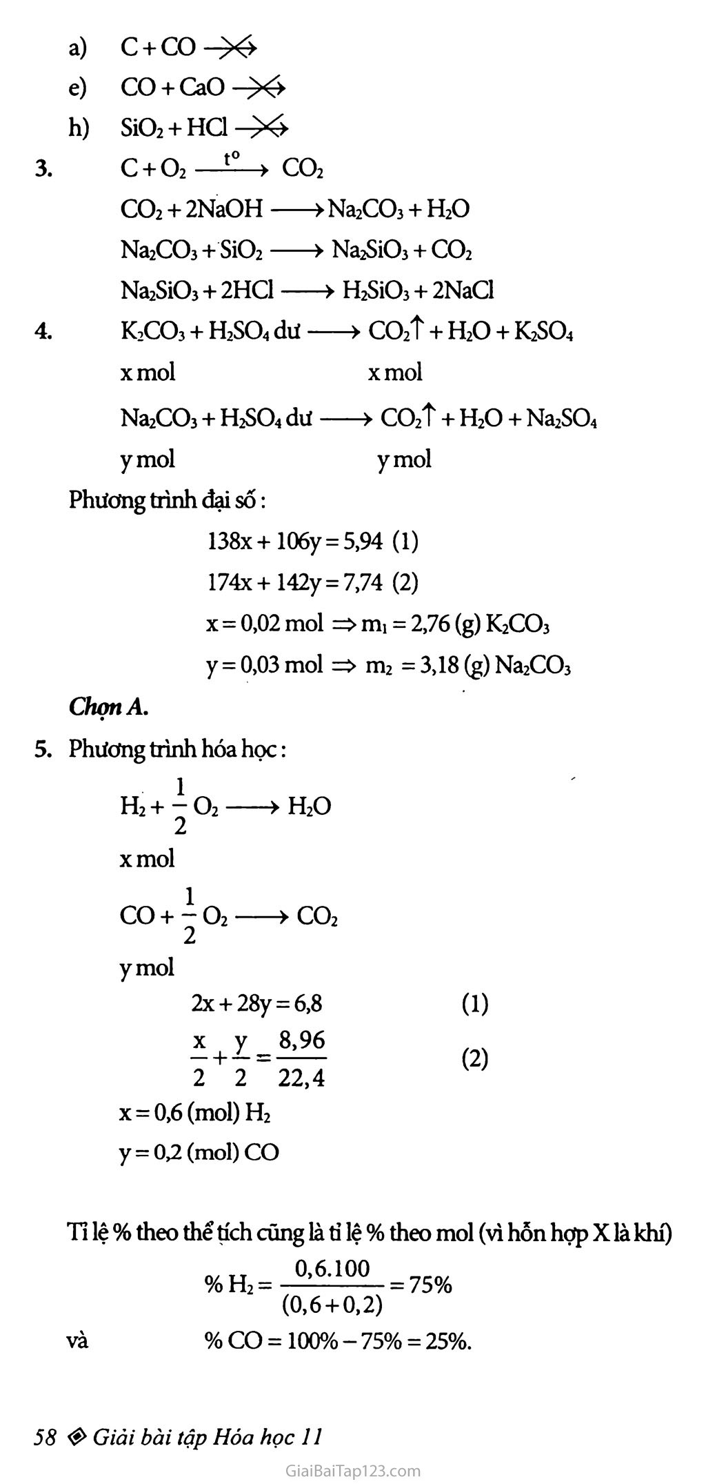 Bài 19: Luyện tập: Tính chất của cacbon, silic và các hợp chất của chúng trang 2