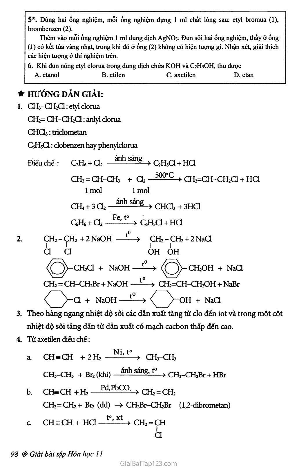 Bài 39: Dẫn xuất halogen của hiđrocacbon trang 4