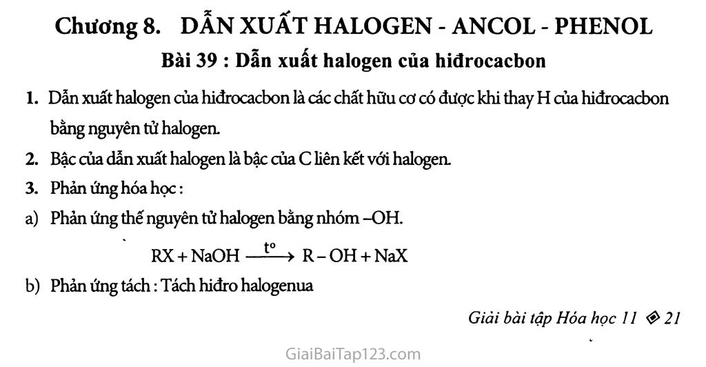 Bài 39: Dẫn xuất halogen của hiđrocacbon trang 1