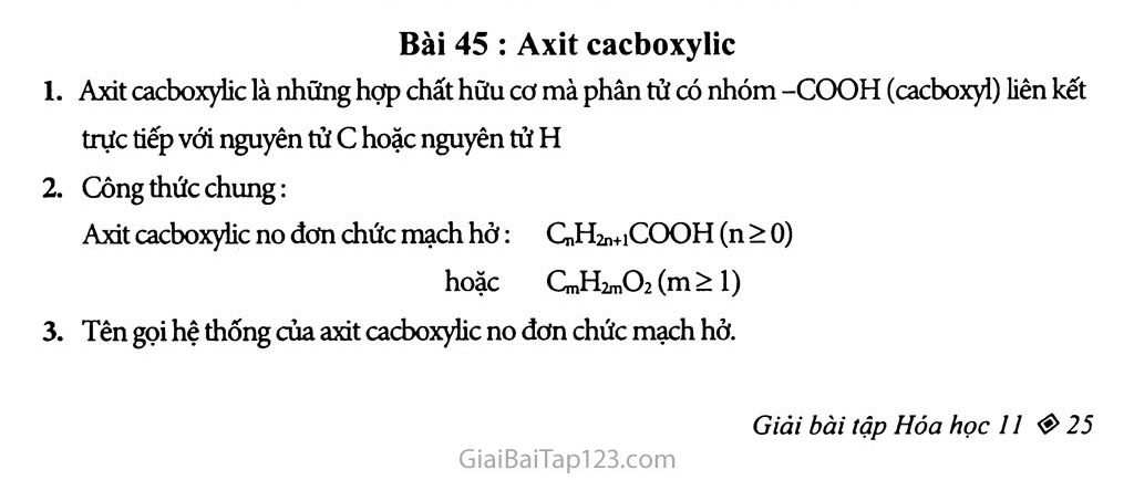 Bài 45: Axit cacboxylic trang 1