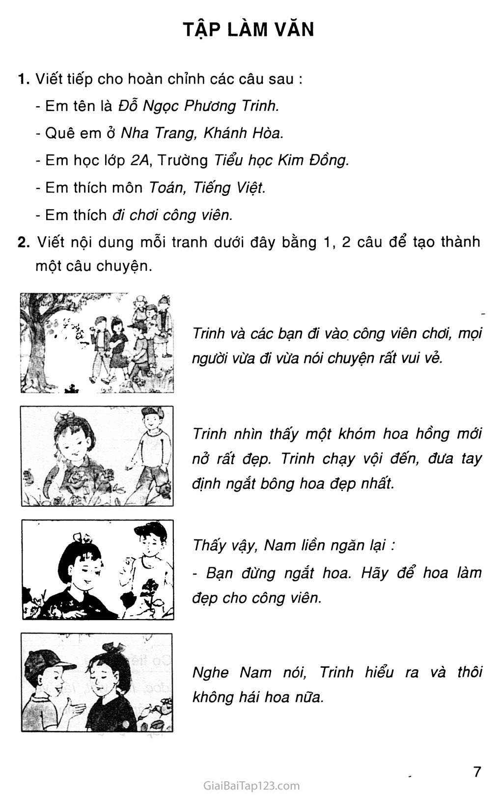 Giải vở bài tập Tiếng Việt lớp 2 tập 1 Tuần 1
