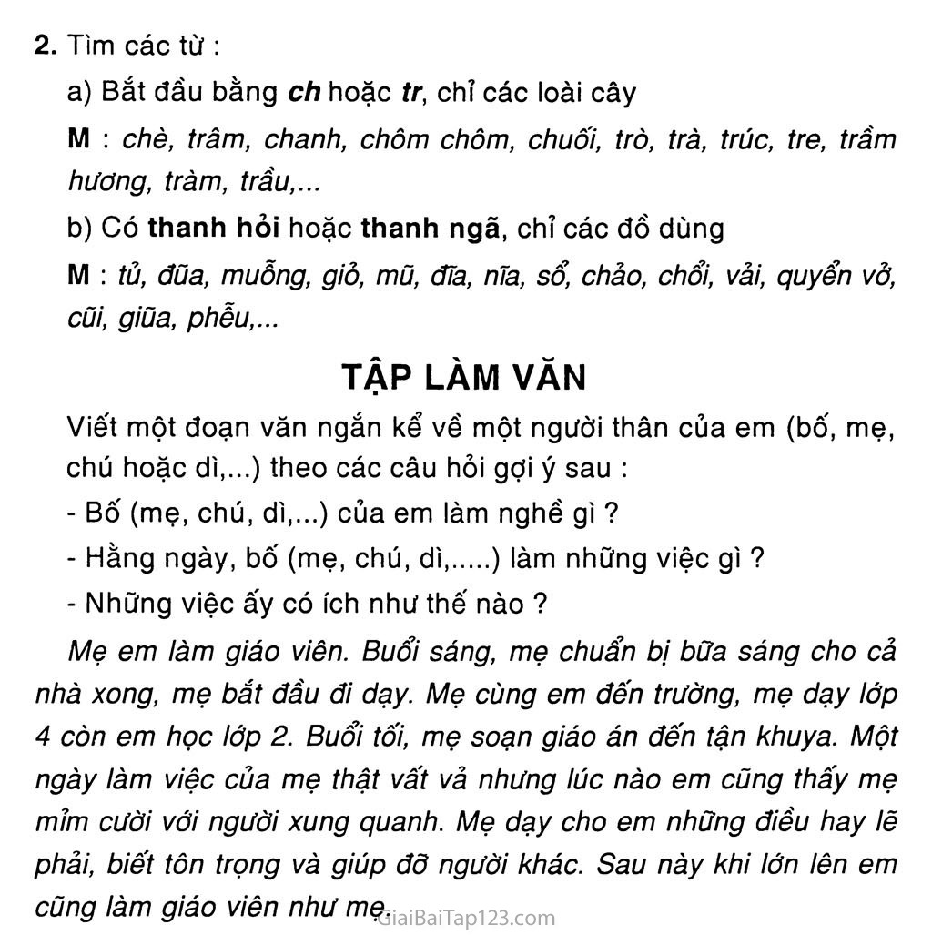 Giải Vở Bài Tập Tiếng Việt Lớp 2 Tập 2 Tuần 34