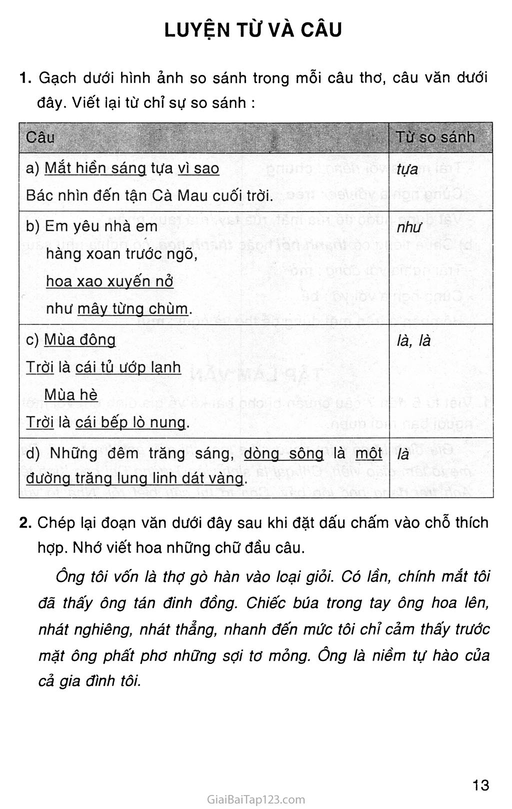 Giải vở bài tập Tiếng Việt lớp 3 tập 1 Tuần 3