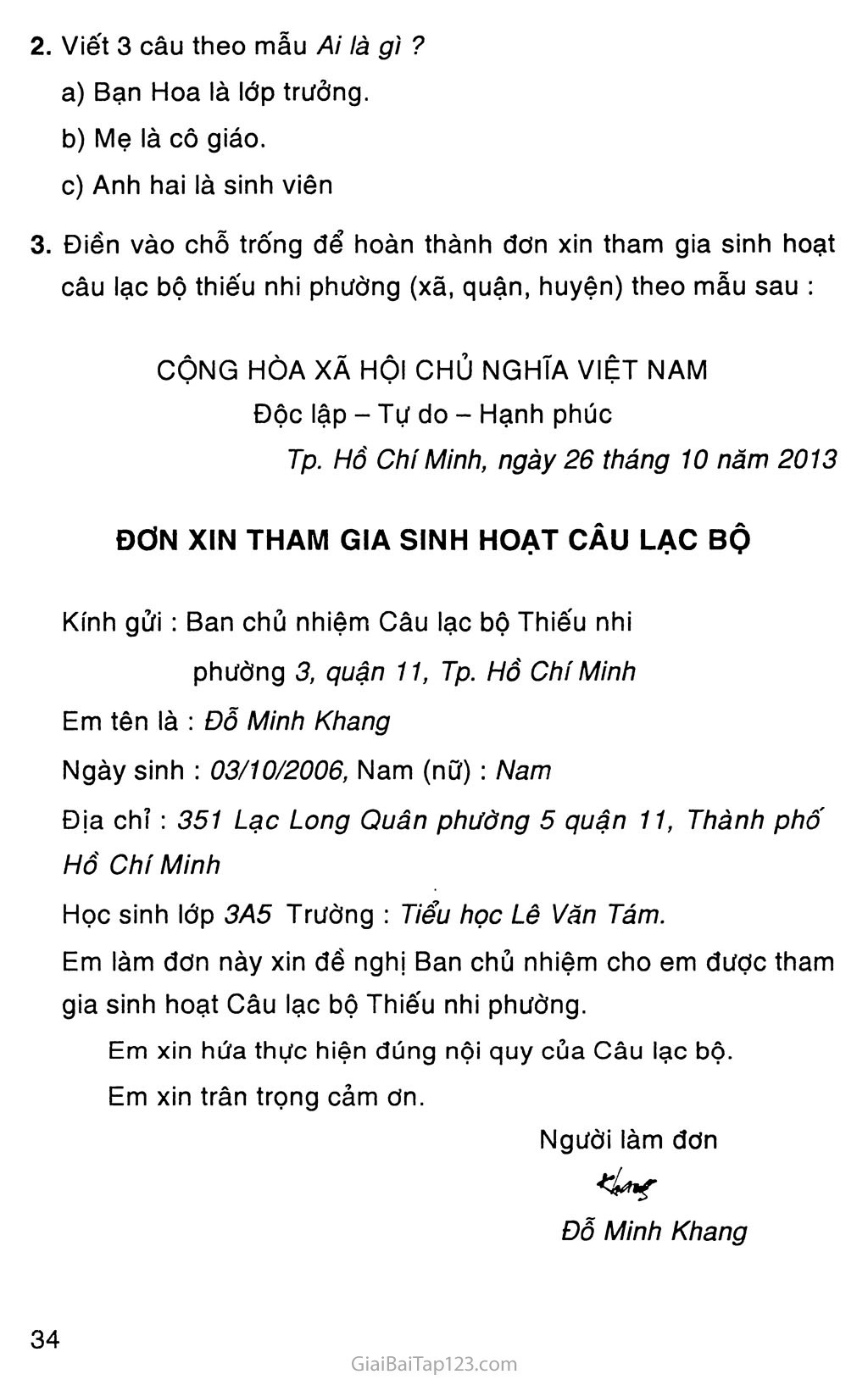 Giải vở bài tập Tiếng Việt lớp 3 tập 1 Tuần 9: Ôn tập giữa học kì I
