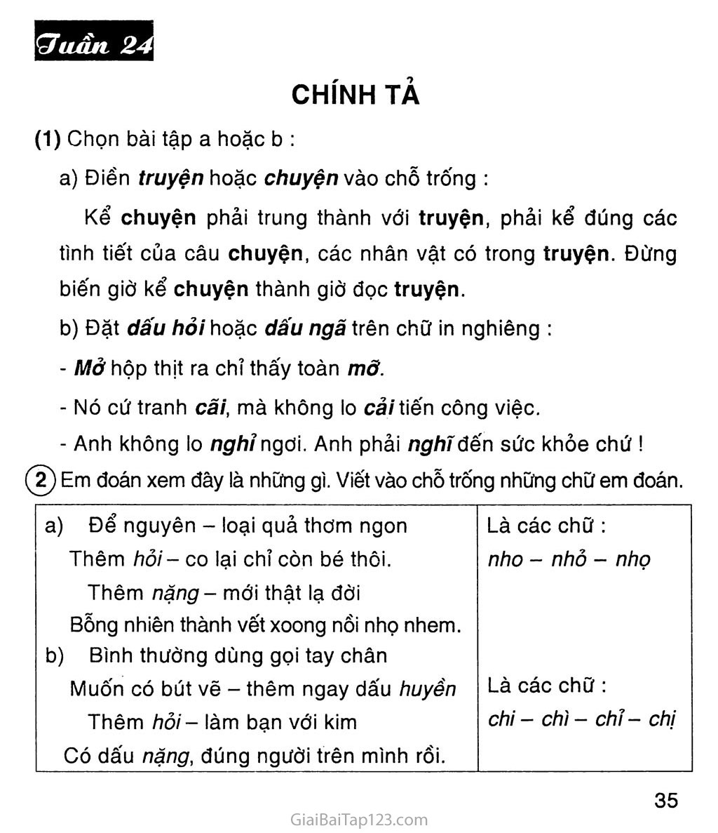 Vở bài tập Tiếng Việt lớp 4 trang 35, 36