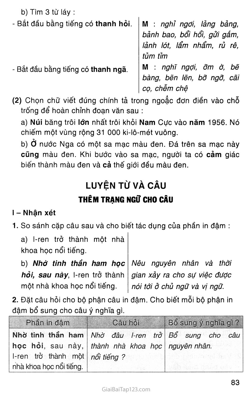 Bài tập Tiếng Việt lớp 4 trang 87
