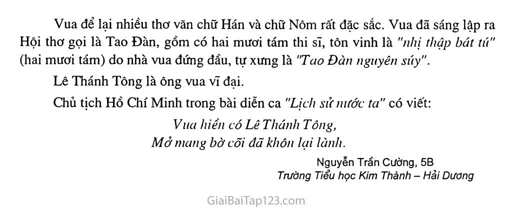 Bài 1: Kể về một nhà vua anh minh, vĩ đại: Vua Lê Thánh Tông (1442 - 1497) trang 2