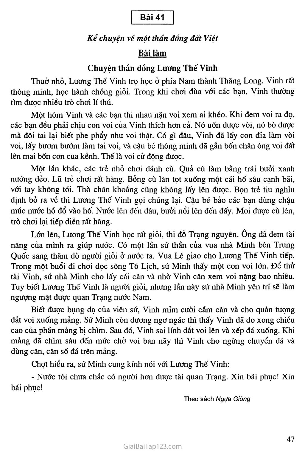 Bài 41: Kể chuyện về một thần đồng đất Việt: Chuyện thần đồng Lương Thế Vinh trang 1