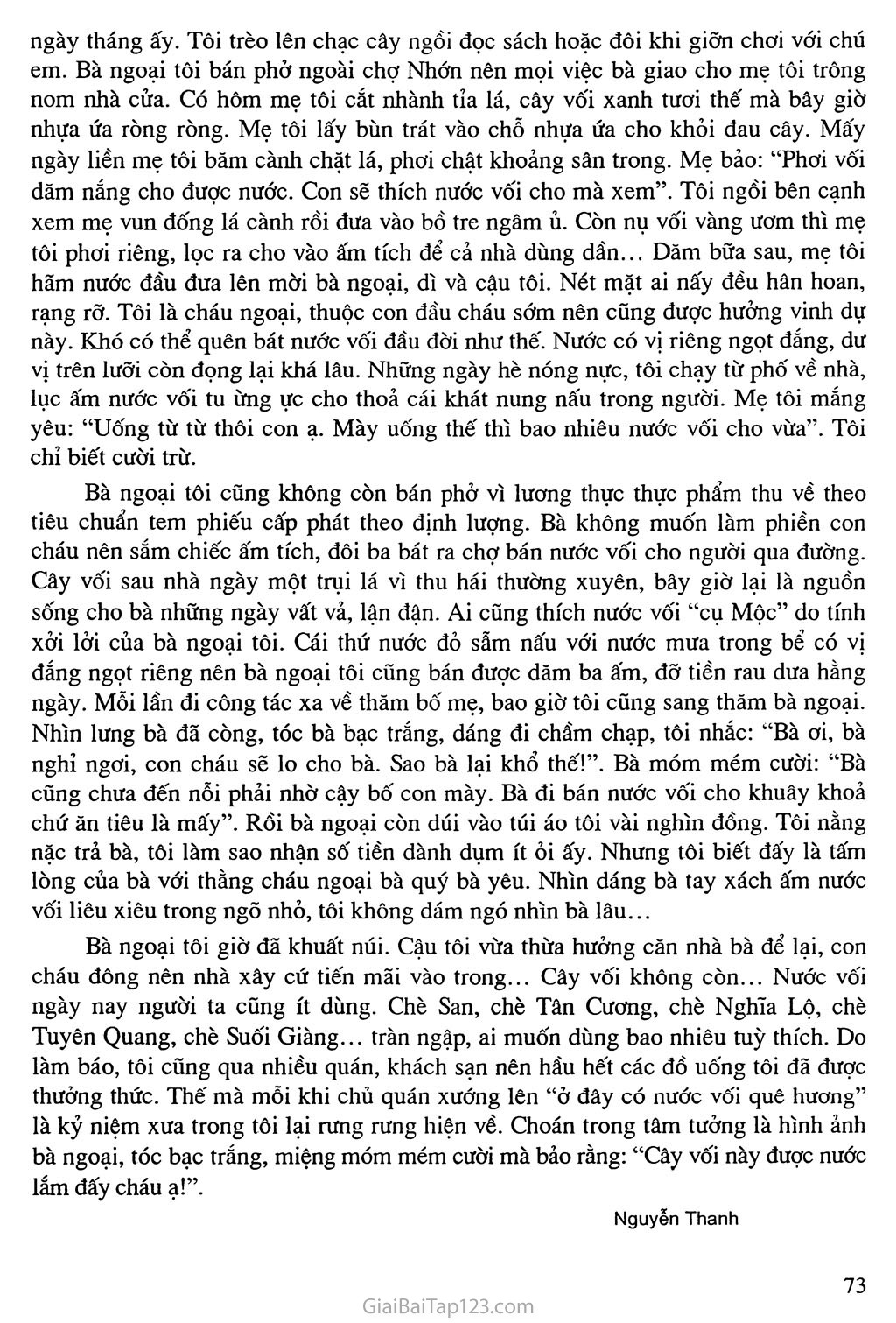 Bài 69: Kể lại một kỉ niệm sâu sắc về tình quê, hương quê: Cây vối bà trồng trang 2 Bài 69: Kể lại một kỉ niệm sâu sắc về tình quê, hương quê: Cây vối bà trồng trang 2