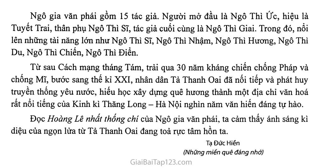 Bài số 39: Giới thiệu một địa chỉ văn hoá của Thăng Long - Hà Nội mến yêu trang 2
