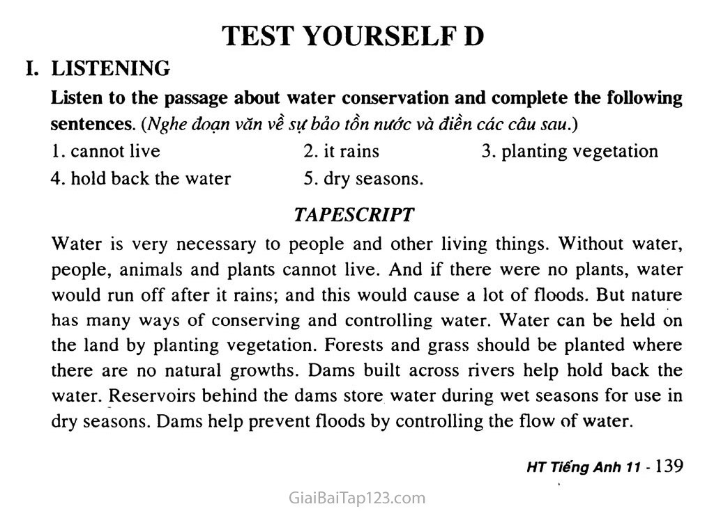 Test Yourself D trang 1