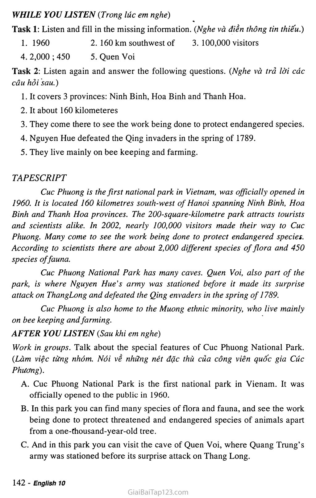 Unit 11: National Parks trang 8
