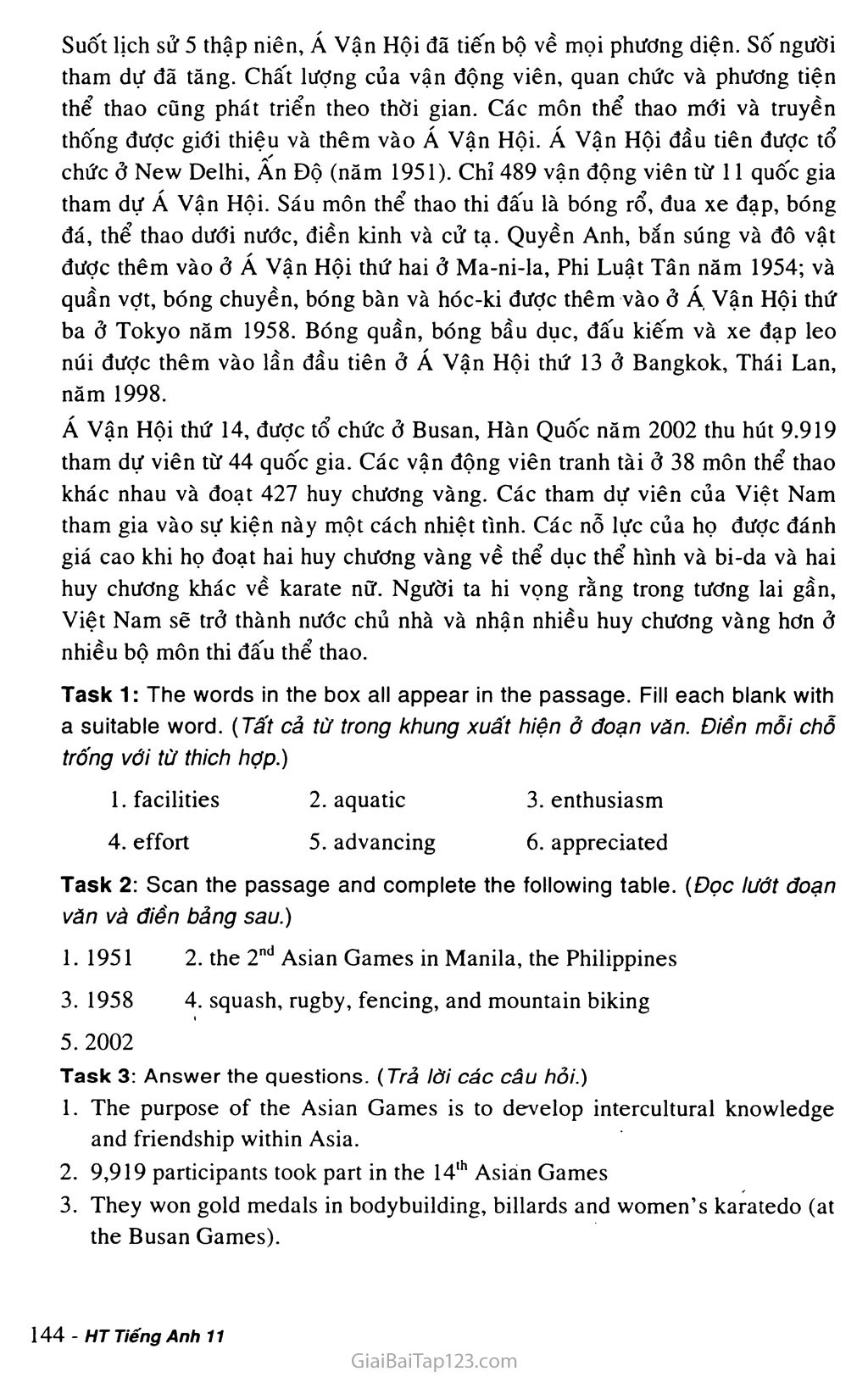 Unit 12: THE ASIAN GAMES trang 4