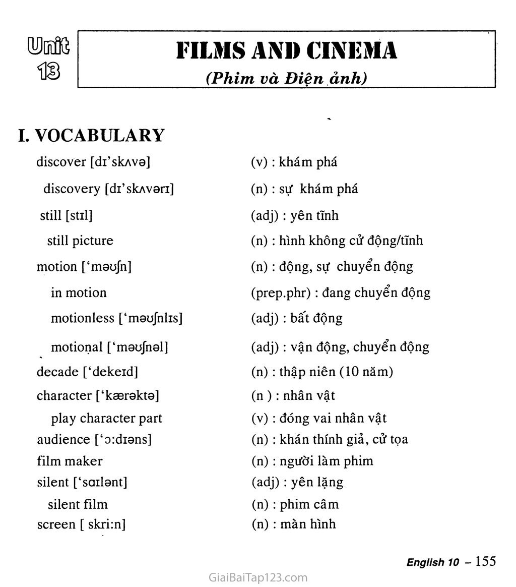 Unit 13: Films and Cinema trang 1