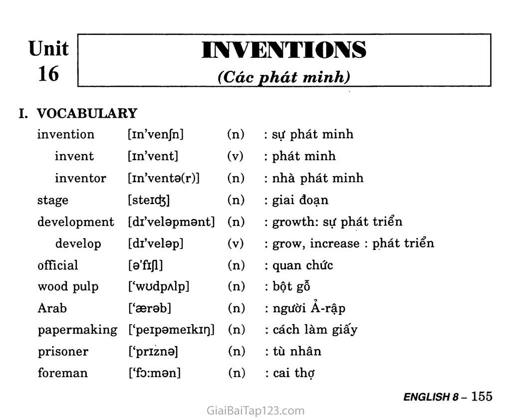 Unit 16: Inventions trang 1