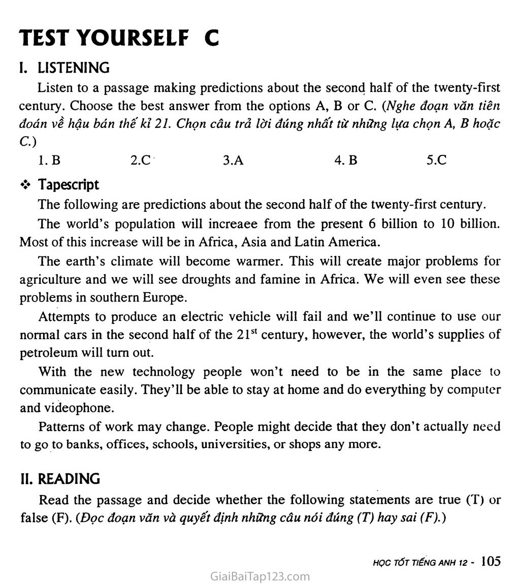 Test Yourself C trang 1