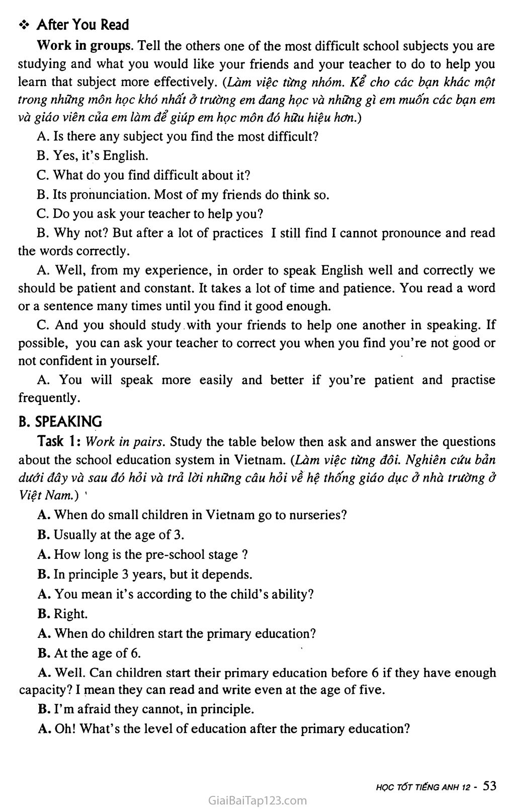 Unit 4: SCHOOL EDUCATION SYSTEM trang 9